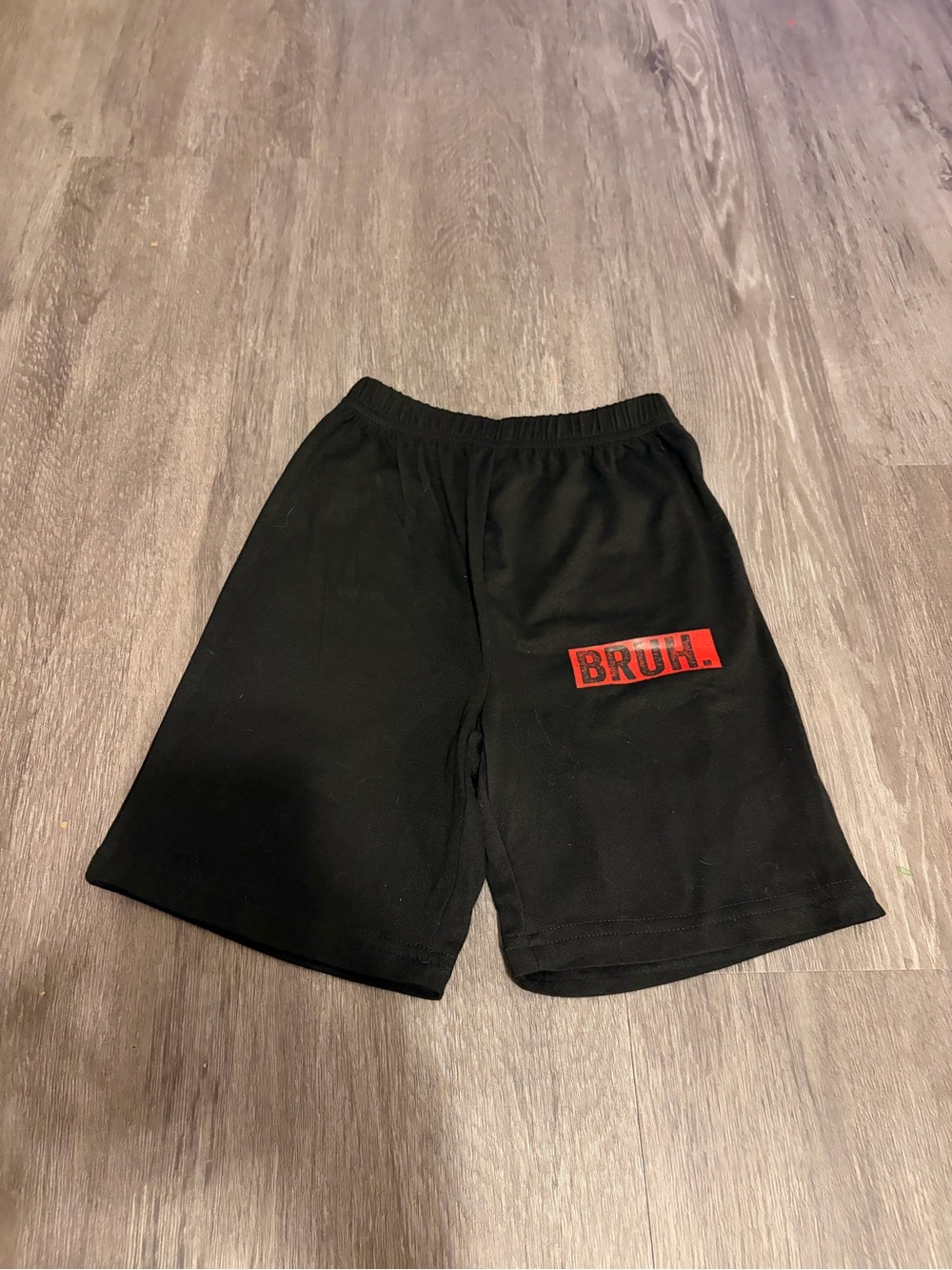 Kids Black 'BRUH.' Graphic Shorts